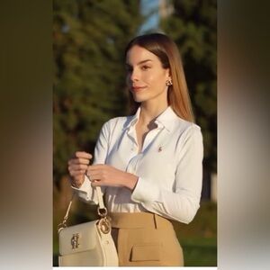 Ralph Lauren Oxford White Button-Down Polo Shirt